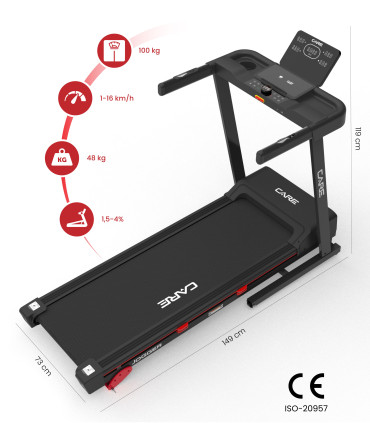 Tapis de course connecté - 16km/h - CARE - Jogger - KINOMAP