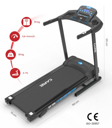 Tapis de course connecté - 14km/h - CARE - CT-734-2 - Reconditionné