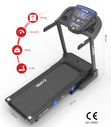 Tapis de course Connecté CARE - CT-5584-3 - 18km/h - Kinomap - FBA
