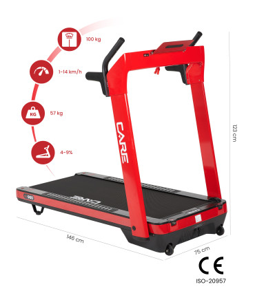 Tapis de course connecté - 14km/h - CARE - CT-960 - KINOMAP