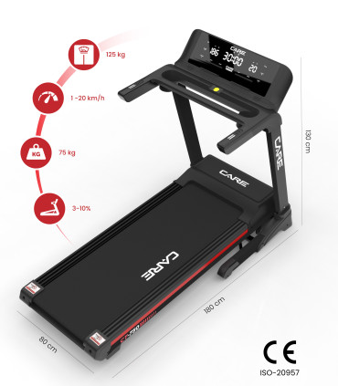 Tapis de course connecté - 20km/h - CARE - CT-750 - KINOMAP