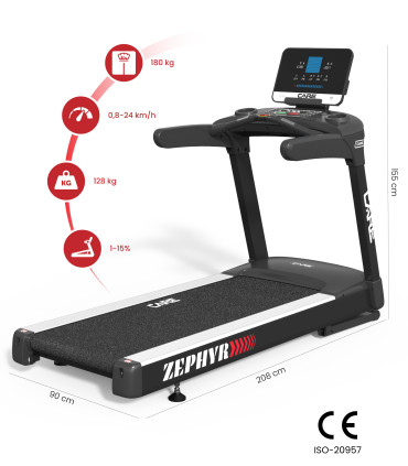 Tapis de course professionnel - 24km/h - CARE - ZEPHYR - Reconditionné