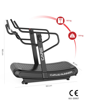 Tapis de course incurvé - CURVE RUNNER - CARE - connecté