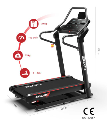 Tapis de course - CARE - SKYLINK - 13km/h et inclinaison 40%