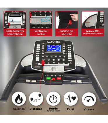 Tapis de course connecté - 22km/h - CARE - FAST RUNNER - Reconditionné