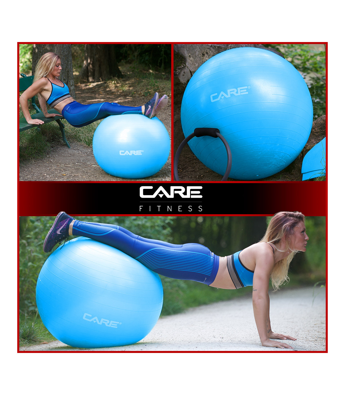 Barre de gymnastique pliable bleue + vidéos d'exercices - Barre compacte  idéale pour