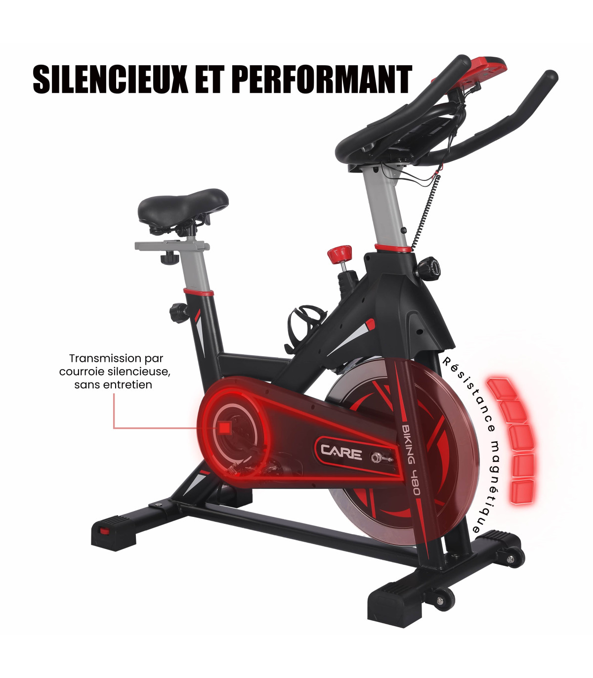 Velo Appartement Professionnel Spinning Bike Ecran LCD Capteur