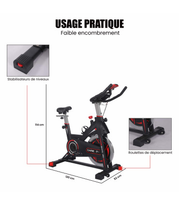 Vélo Biking 480 - CARE - Magnetique Noir -Reconditionné