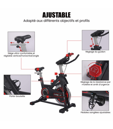 Vélo Biking 480 - CARE - Magnetique Noir -Reconditionné