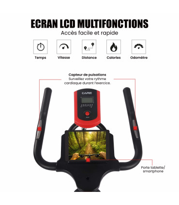 Vélo Biking 480 - CARE - Magnetique Noir -Reconditionné