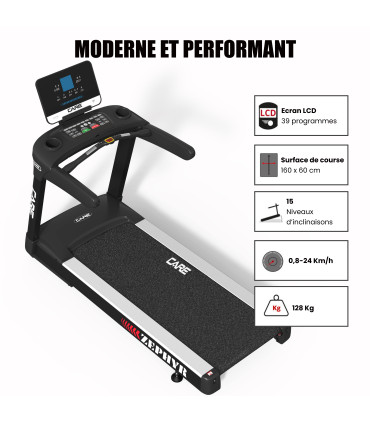 Tapis de course professionnel - 24km/h - CARE - ZEPHYR