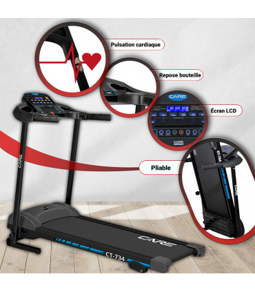 Tapis de course connecté - 14km/h - CARE - CT-734-2 FBA - KINOMAP