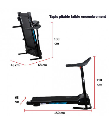 Tapis de course connecté - 14km/h - CARE - CT-734-2 FBA - KINOMAP