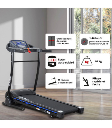 Tapis de course connecté - 16km/h - CARE -FBA- CT-705-2 - KINOMAP