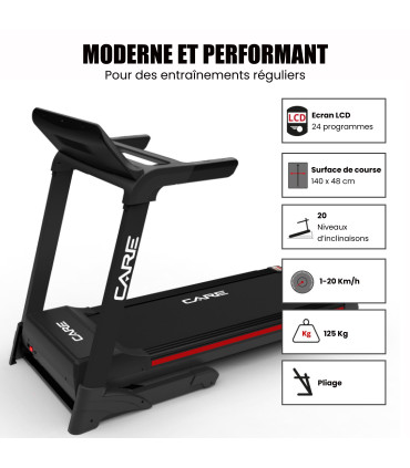 Tapis de course connecté - 20km/h - CARE -FBA-DE CT-750 - KINOMAP