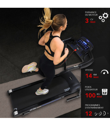 Tapis de course connecté - 14km/h - CARE - CT-734-2 FBA-DE - KINOMAP