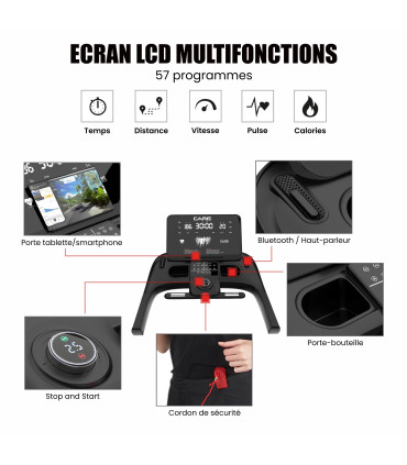 Tapis de course connecté 22 km/h -FBA-DE - CARE - Fast Runner SP