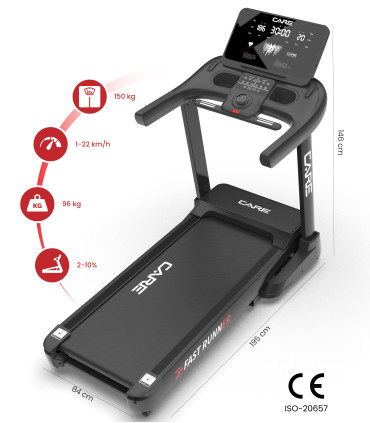 Tapis de course connecté 22 km/h - CARE - Fast Runner SP - Reconditionné
