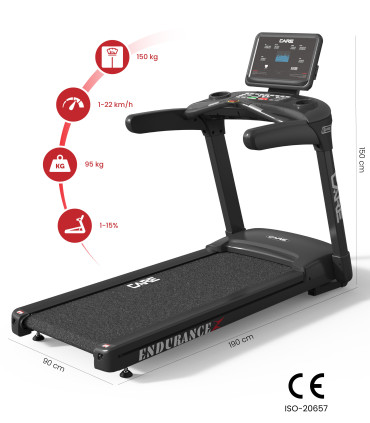 Tapis de course professionnel - 22km/h - CARE - ENDURANCE